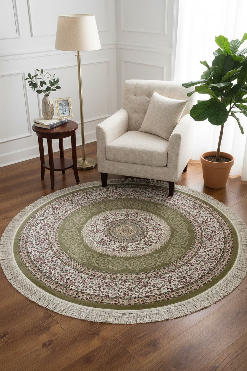 Quality Carpet Bambu Halı Yuvarlak 4608D