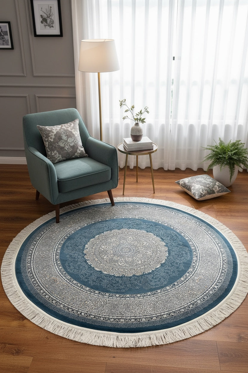 Quality Carpet Bambu Halı Yuvarlak 8273A