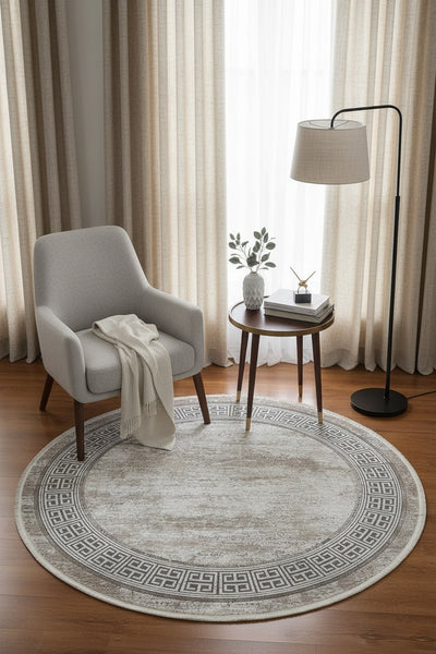 Quality Carpet Bambu Halı Yuvarlak 0837C