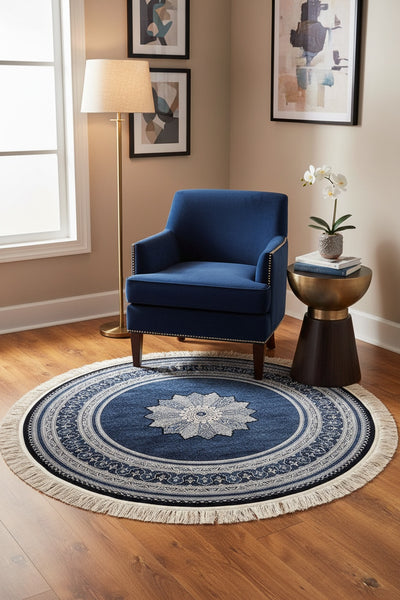 Quality Carpet Bambu Halı Yuvarlak 9179C