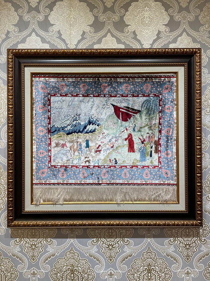 Saf İpek El Dokuma Tablo Halı