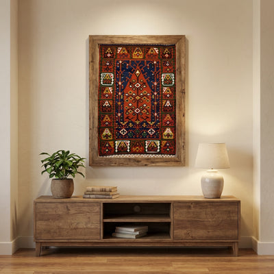 Mihraplı Tablo El Dokuma Saf İpek Kilim