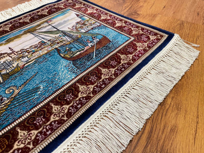 Saltanat Kayığı Desenli Tablo Bambu Halı