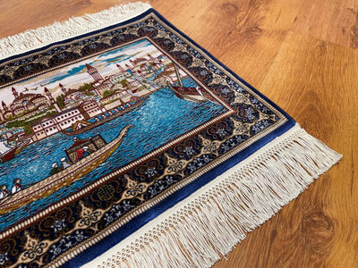 Saltanat Kayığı Desenli Tablo Bambu Halı