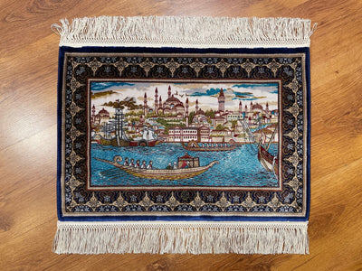 Saltanat Kayığı Desenli Tablo Bambu Halı