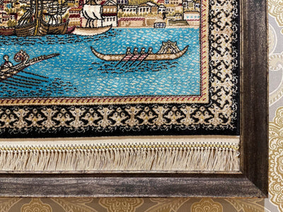 Saltanat Kayığı Desenli Tablo Bambu Halı