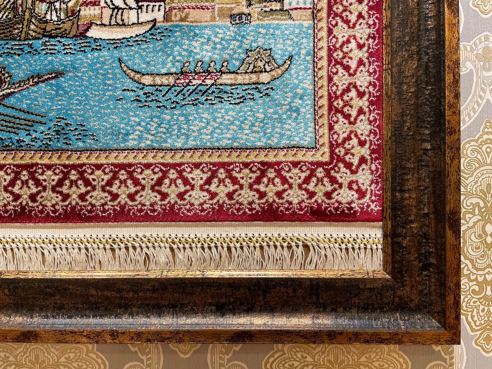 Saltanat Kayığı Desenli Tablo Bambu Halı
