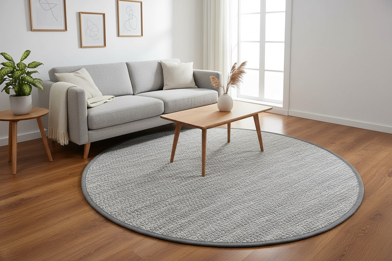 Sisal Halı Yuvarlak Gri 900