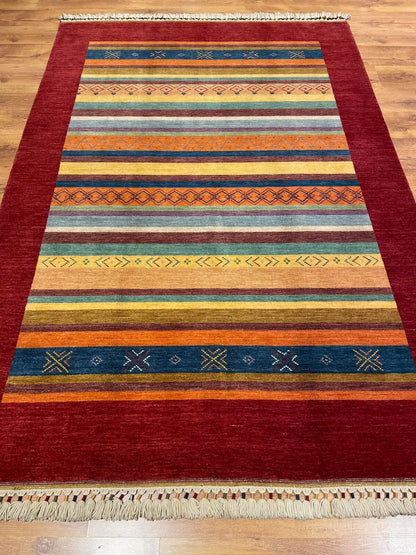 Tribal El Dokuma Kırmızı Yün Halı