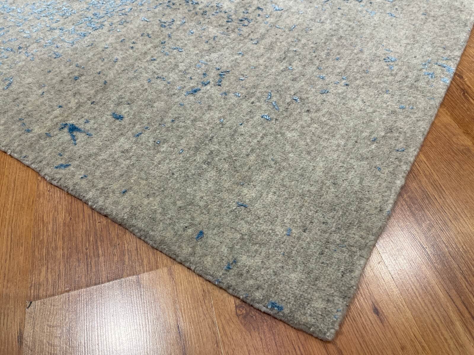 Lori El Dokuma Gri Mavi Yün Halı