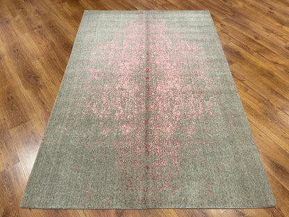 Lori El Dokuma Gri Pembe Yün Halı