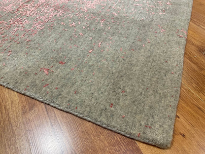 Lori El Dokuma Gri Pembe Yün Halı