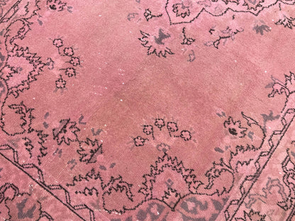 Vintage Pembe El Dokuma Halı