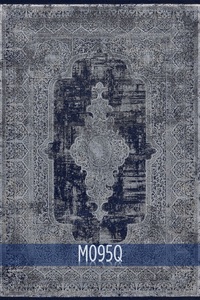 WOOLKNOT HALI OVERDYE M095Q D.BLUE 1901 Woolknot Halı Bambu Halı